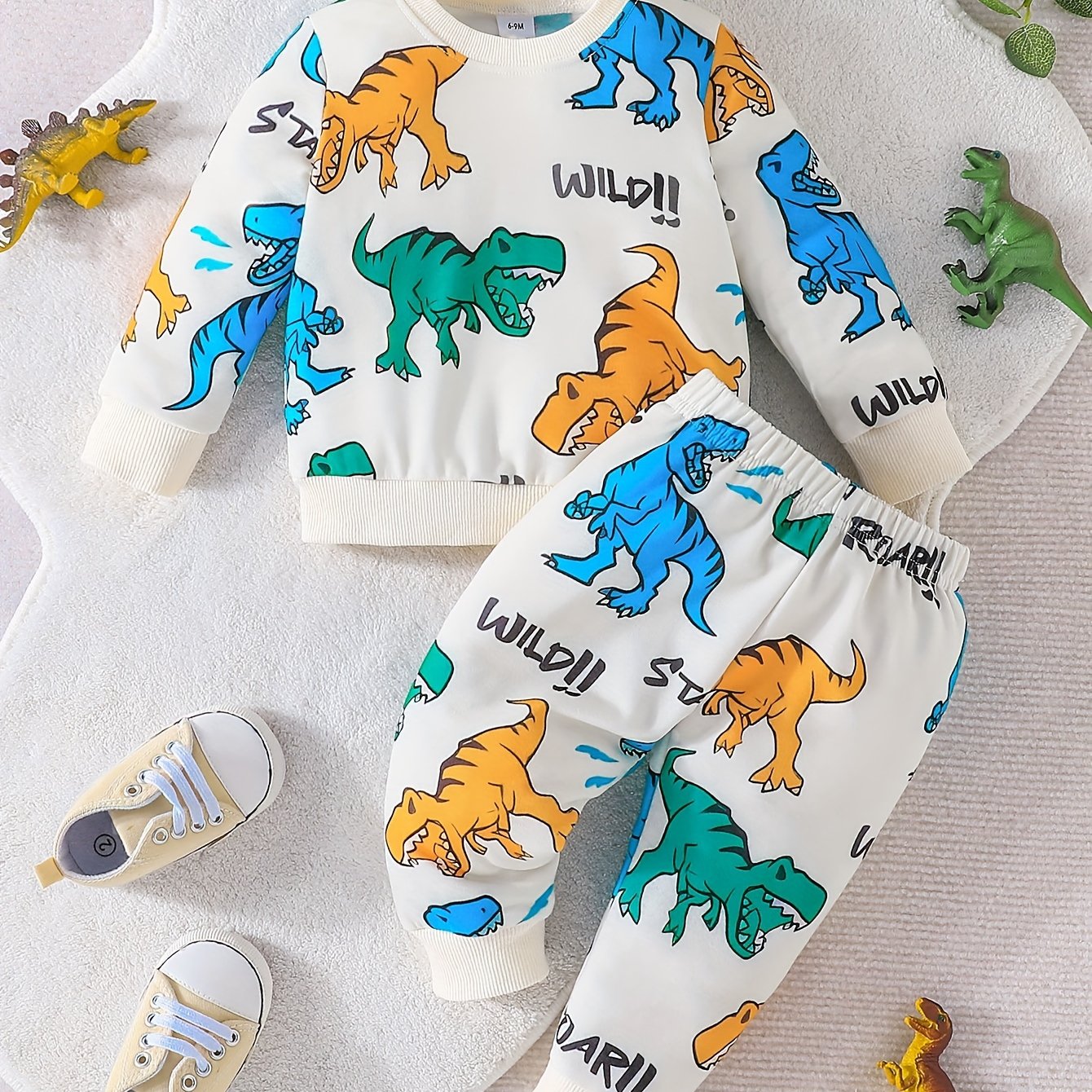 Baby Boys Dinosaur Sweatshirt and Sweatpants Set