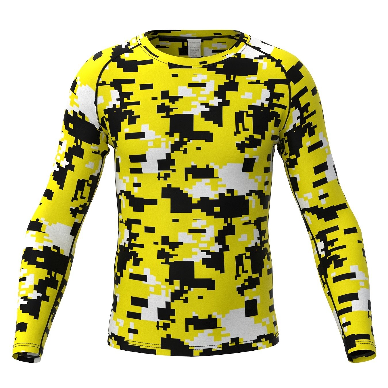 Men's Quick Dry Breathable Fitness Tops Long Sleeve Highly Stretch Crew Neck