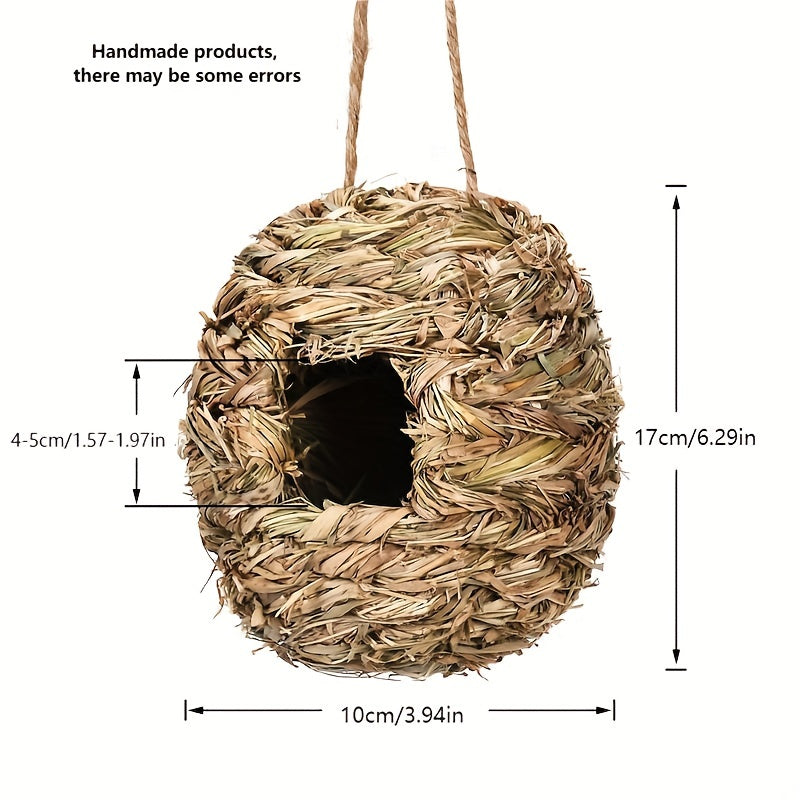 Hand Woven Humming Bird House Outdoor Hanging Birdhouse Nest Garden Yard Lawn