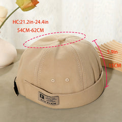 Beige Cotton Sunshade Skullies & Beanies Hat Alphabets Men Women