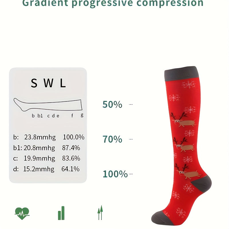 5 Pairs Christmas Anti Slip Stockings for Outdoor Sports