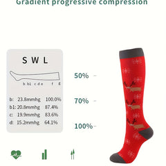 5 Pairs Christmas Anti Slip Stockings for Outdoor Sports