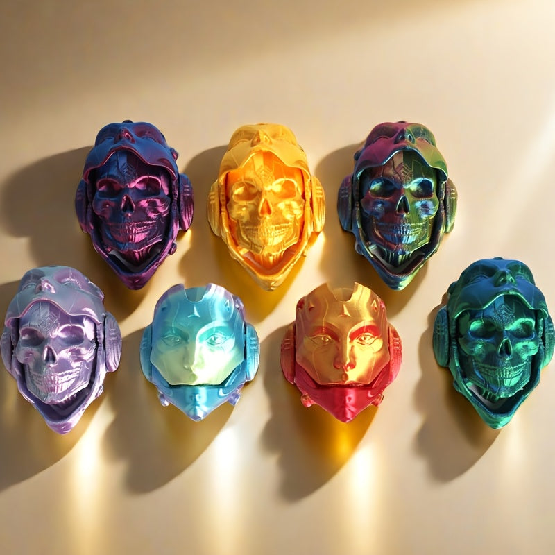 Adjustable 3D Printed Mechanical Skull Mask Model Articulating Desk Decor