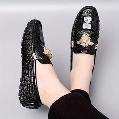 Men's Crocodile Loafer Shoes Lightweight Non Slip Driving Spring