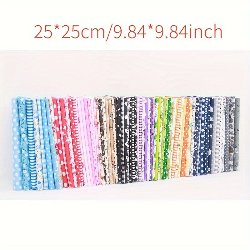 56pcs Silk Cotton Fabric Set for DIY Sewing Quilting Craft Patchwork