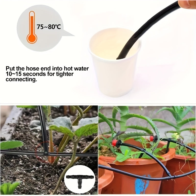 4pcs Barbed Tee Fittings for 4 7mm Water Tube Drip Irrigation