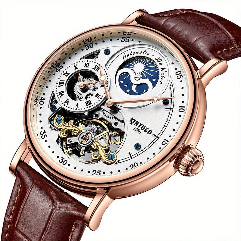 Men's Moon Phase Sports Watch Waterproof