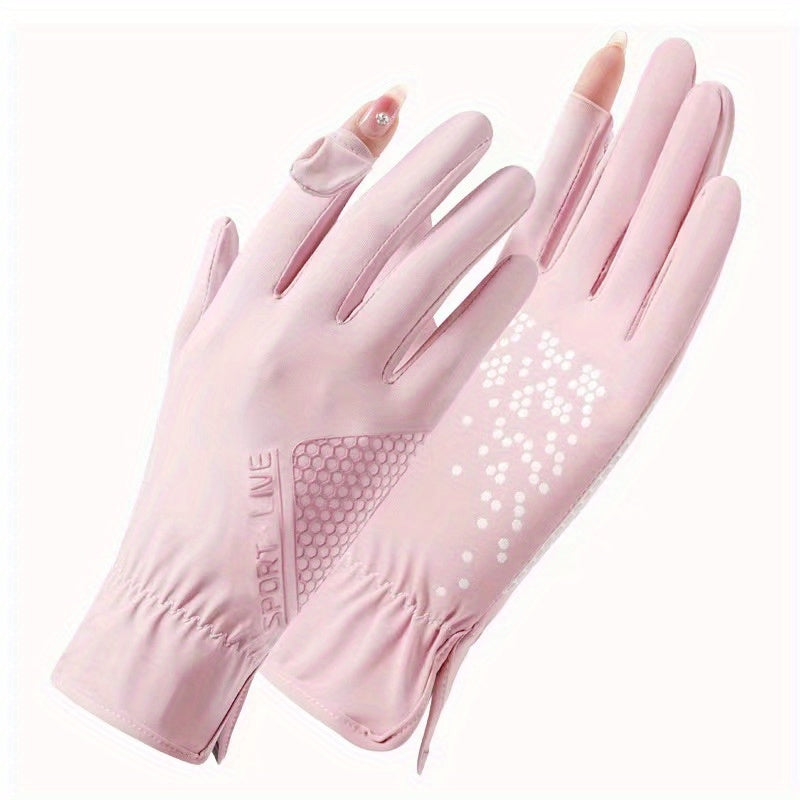 Sunscreen Gloves Elastic Sports Riding Gloves for Women
