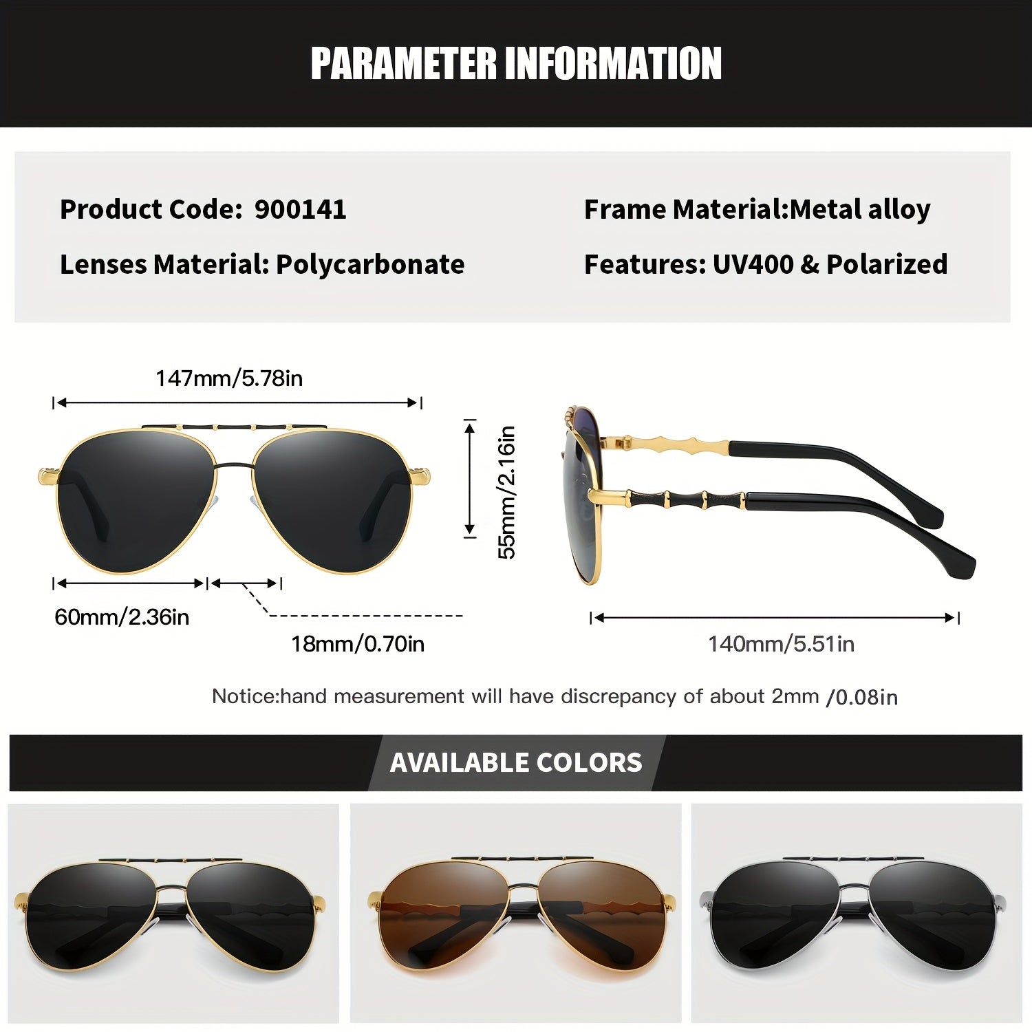 RoyalHot Polarized Oval Frame Sunglasses Driving Sun Glasses
