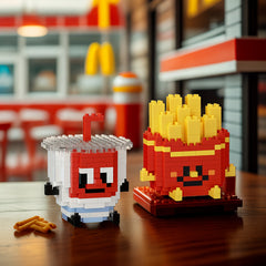 Fast Food Building Block Set - Burgers, Fries, Cola - Christmas Birthday Toy