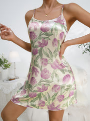 Floral Print Nightdress Spaghetti Strap Sleep Dress Women's Sleepwear