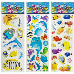 3D Marine Animal Stickers Puffy Self-adhesive Matte Stickers Set