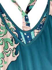 Graphic V Neck Harem Jumpsuit Spaghetti Strap Casual Wear