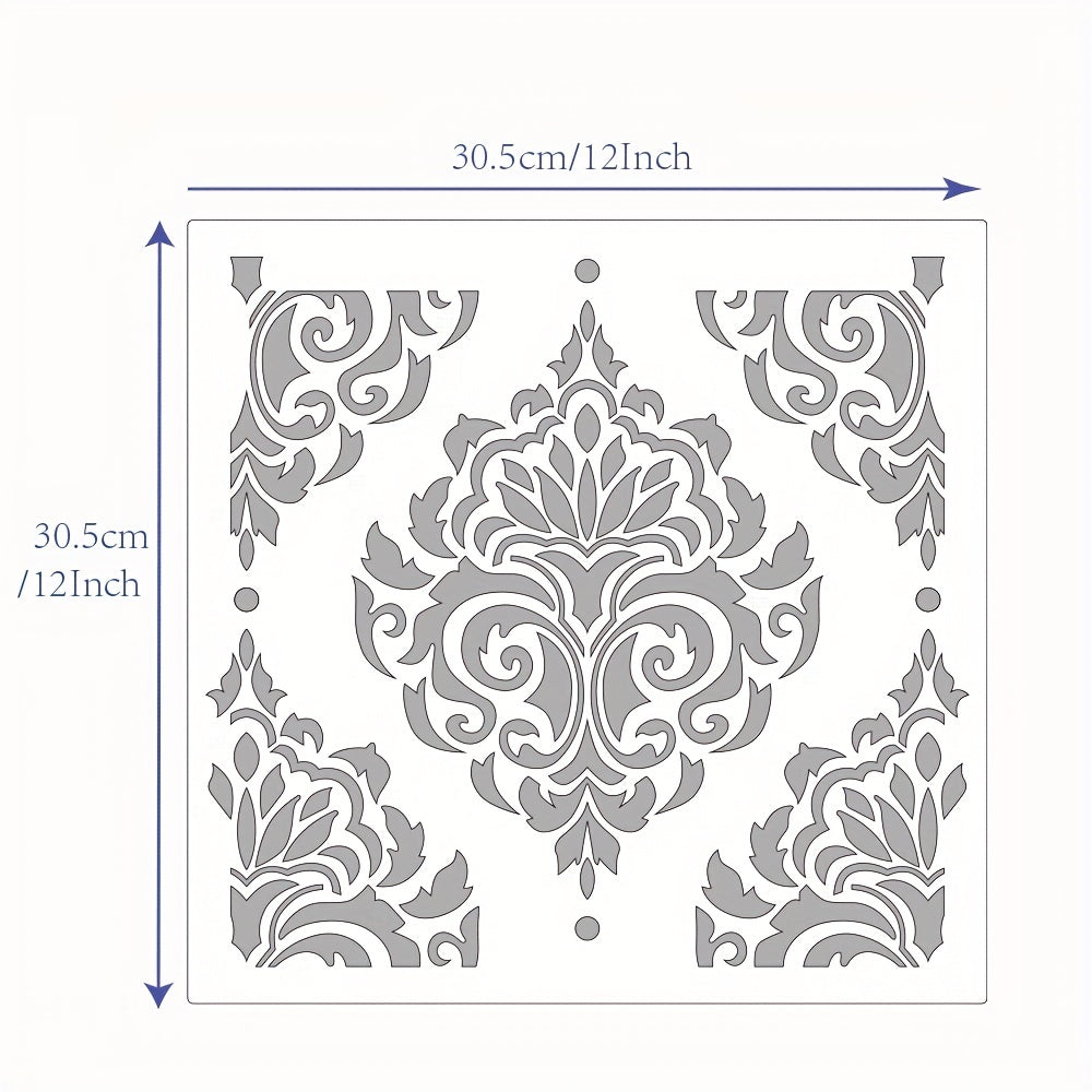 Large Flower Damask Stencil Template for Home DIY Painting