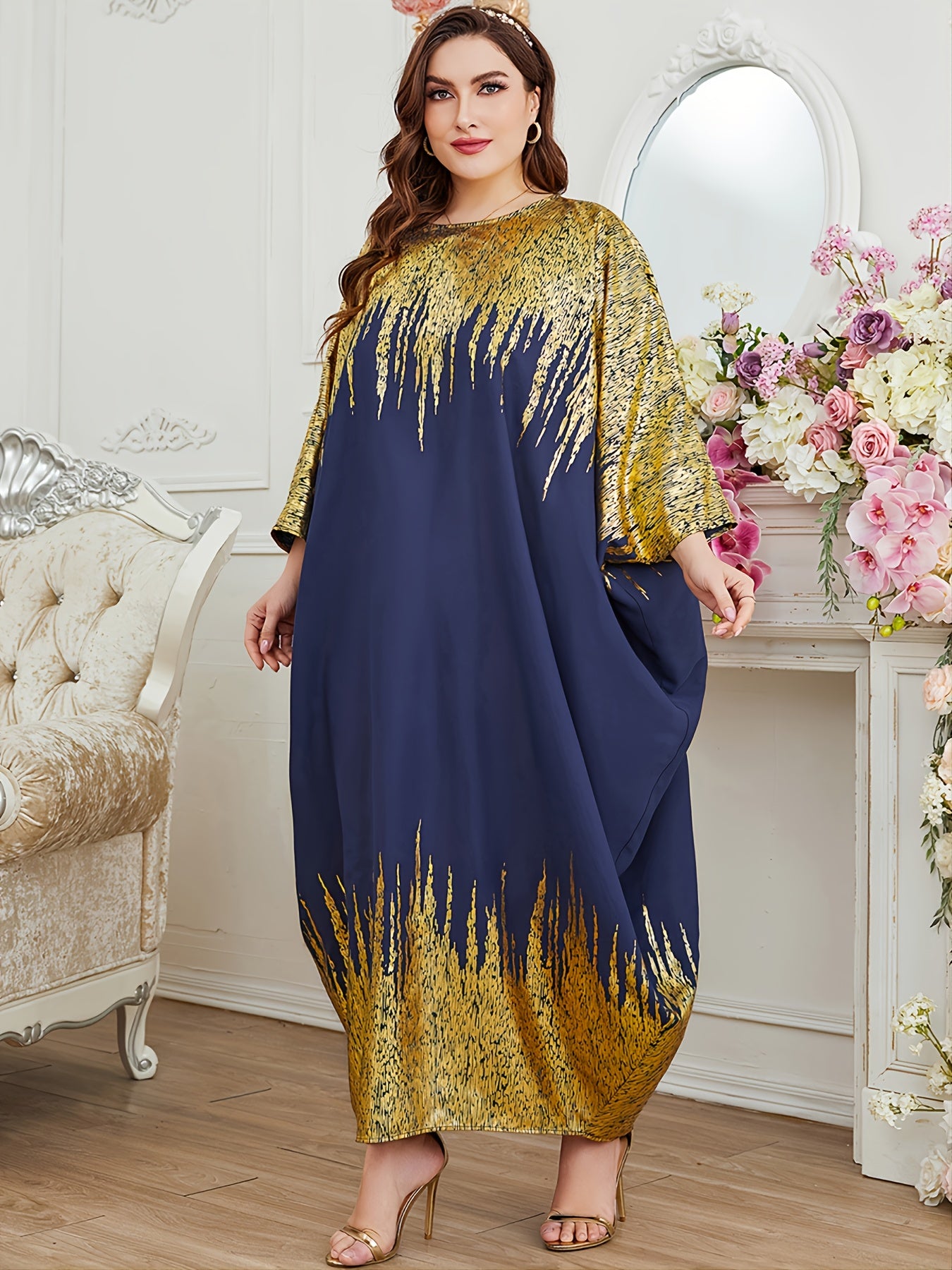 Abaya Dress Women's Round Neck Comfort Maxi Dress