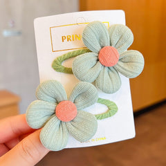 2pcs Flower Snap Clips for Baby Girls Toddler Hair Barrette Kids