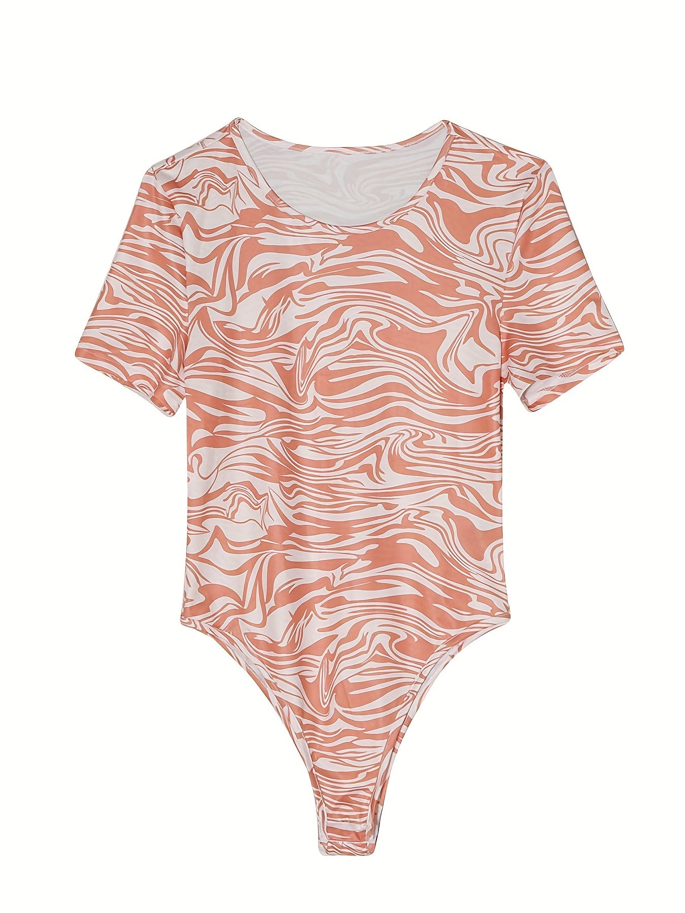 Boho Print Crew Neck Bodysuit for Women