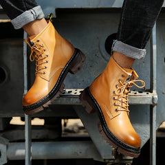Men's Rugged Lace-up Boots Casual Walking Shoes