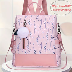 Oxford Cloth Floral Pattern Backpack for Outdoors