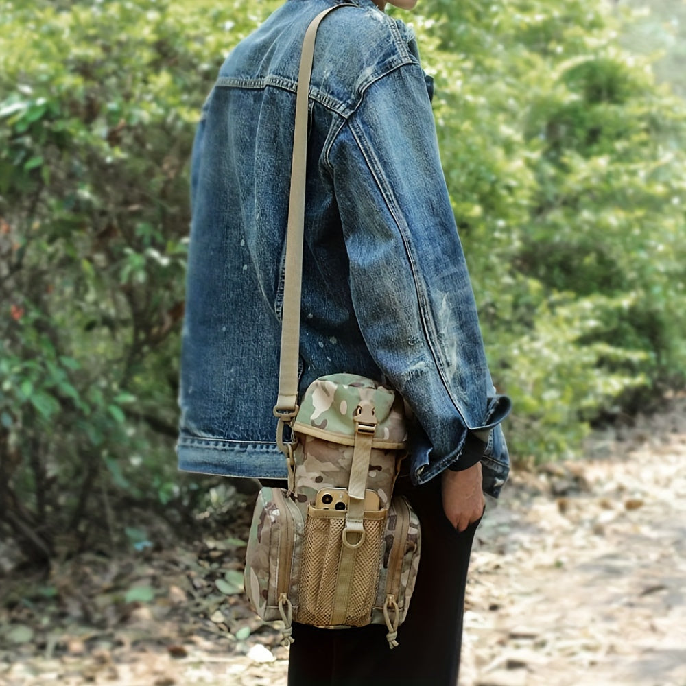 Outdoor Shoulder Bag for Hiking with Water Bottle Pouch