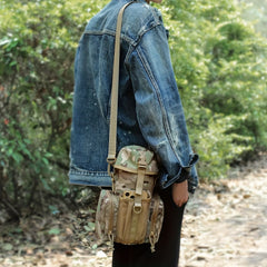 Outdoor Shoulder Bag for Hiking with Water Bottle Pouch