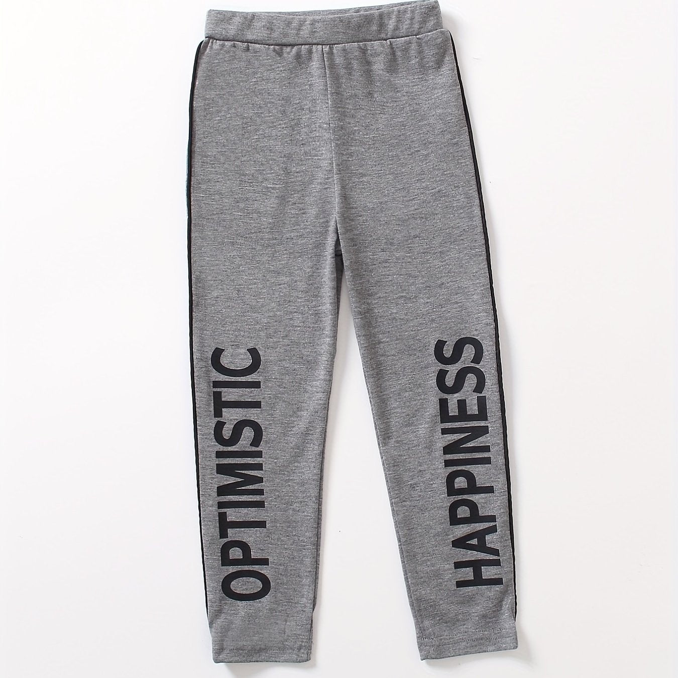 Kids Girls Leggings Contrast Binding Tights Pants For Sports Casual 4-7 Years