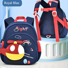 Kindergarten School Bag Cartoon Backpack with Chest Strap for Boys Girls