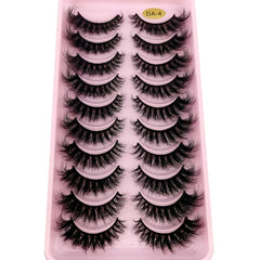 10 Pairs 3D Mink Lashes Cat Eye Curling False Eyelashes