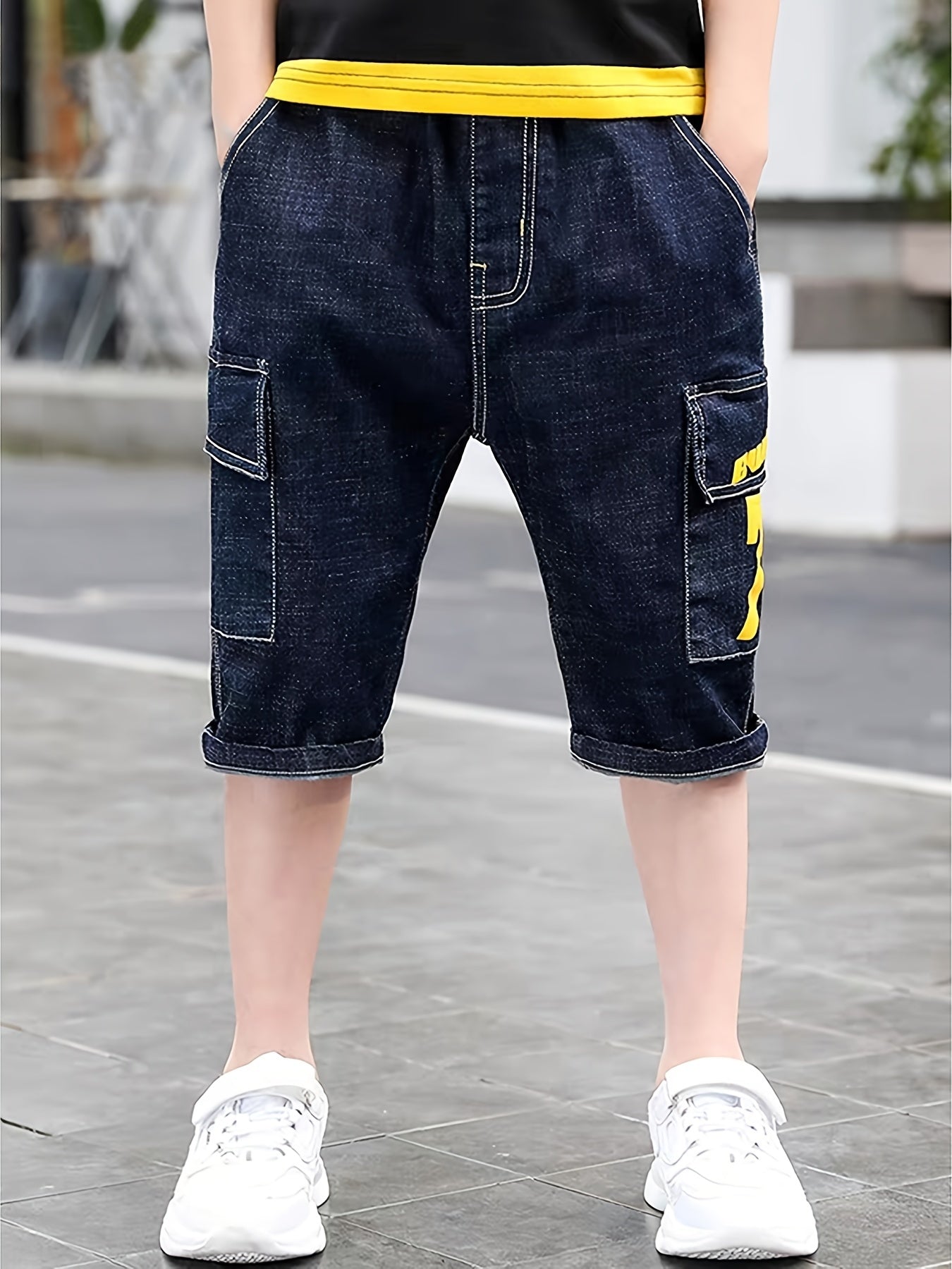 Boys Letter Print Denim Shorts Kids Summer Clothes