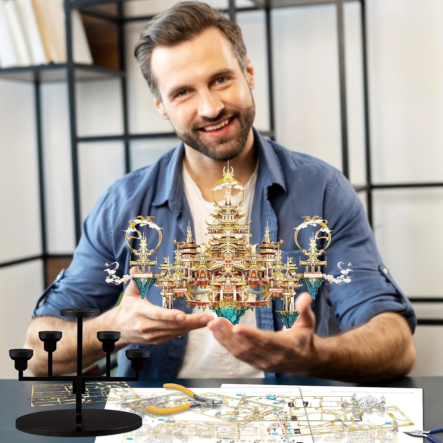 Metal Puzzle Model Kits Palace Building Kits For Adults DIY Handcraft Gift