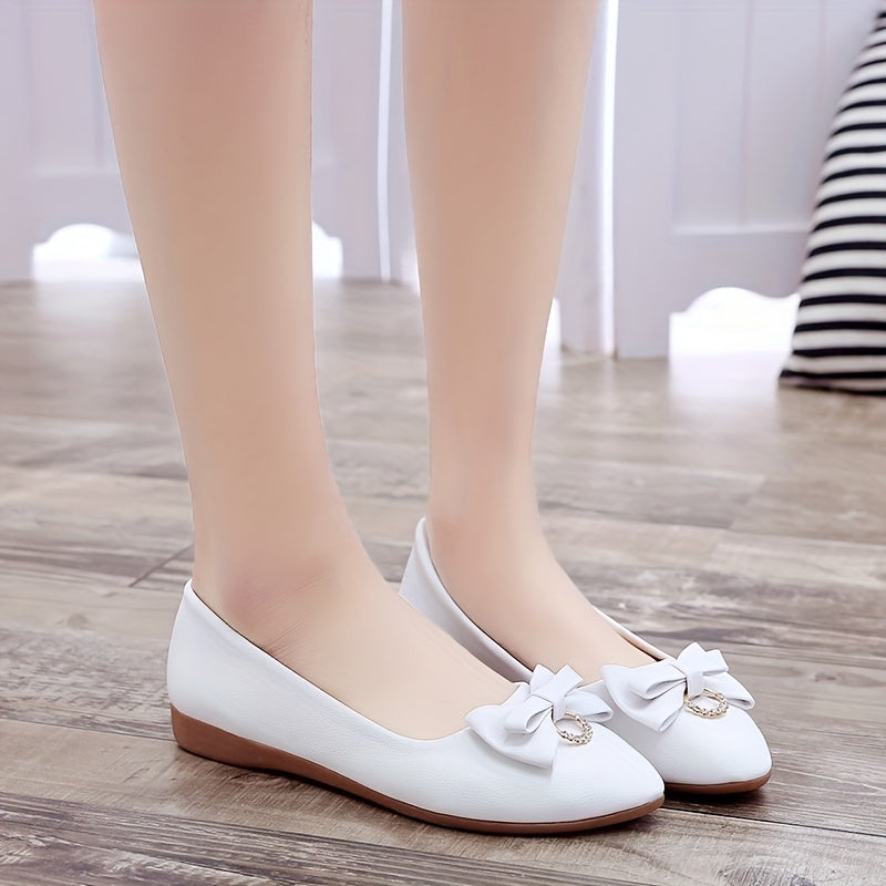 Women's Pointed Toe Ballet Flats with Bow Decor