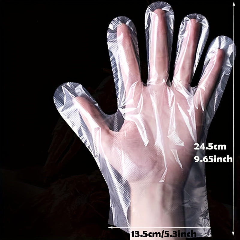 100pc Transparent Disposable Gloves for Kitchen Beauty Dishwashing