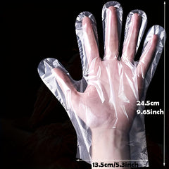 100pc Transparent Disposable Gloves for Kitchen Beauty Dishwashing