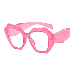 Polygon Candy Sunglasses Women UV400 Protection Lens Shades Plastic Frame