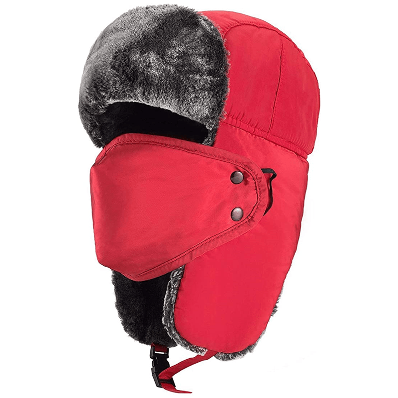 Classic Winter Hat with Ear Block, Chin Strap and Wind Mask