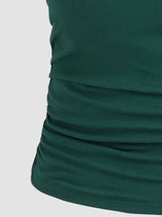 Casual Tank Top Women's Plus Solid Round Neck High Stretch Vest Top