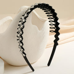 Wave Rhinestone And Crystal Teeth Comb Headband For Women