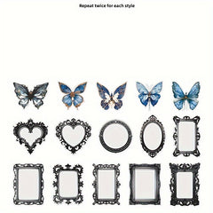 30pcs Dreamy Baroque Border Butterfly Stickers DIY Decor