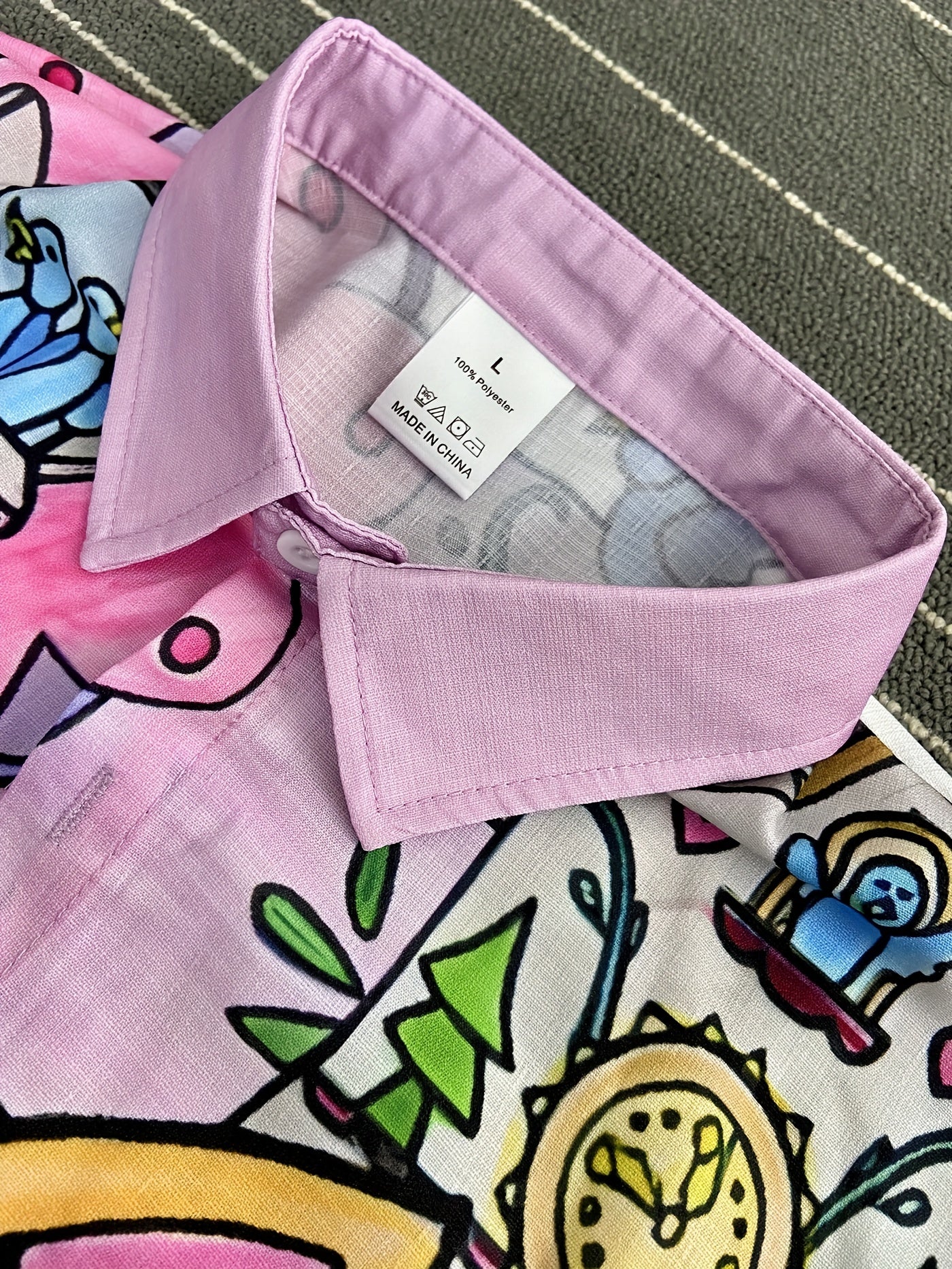 Men's Cat Print Casual Button-Up Shirt