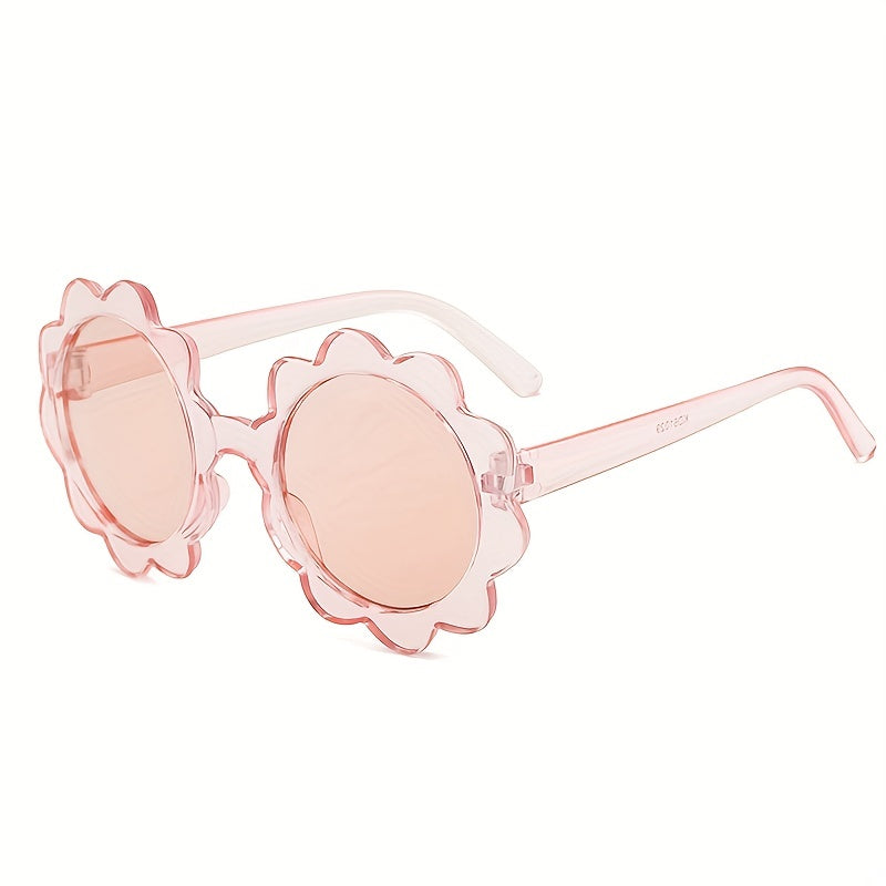 Kids Sunflower Round Frame Sunglasses Girls Children