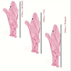 Pink Shark Blanket Soft Cozy Flannel Hoodie Sleeping Bag Wearable Shark Blanket