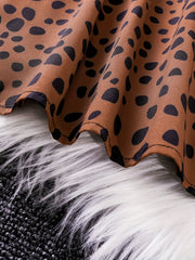 Leopard Colorblock Long Sleeve Jumpsuit for Girls