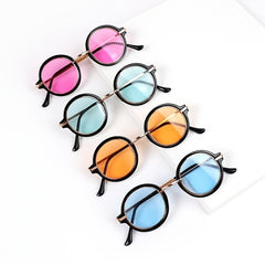 Children's Vintage Round Frame Sunglasses Metal Temple PC Frame