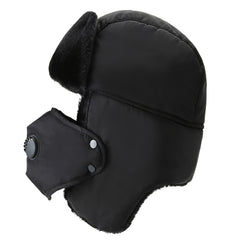 Gray Fishing Hat Cold proof Warm Hat With Mask Winter Fishing