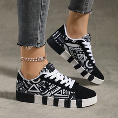 Graphic Pattern Lightweight Breathable Skate Shoes Outdoor Sneakers
