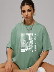 Retro Letter Print Pullover Tee Short Sleeve Shirt
