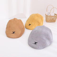 Kids Vintage Beret with Fish Tail Embroidery for Holiday Party