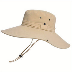 Waterproof Wide Brim Bucket Hat With Chin Strap for Outdoor Hiking
