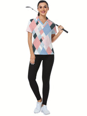Lapel Neck Cycling Jersey Quick Dry Sports Polo Shirts Women's Clothing