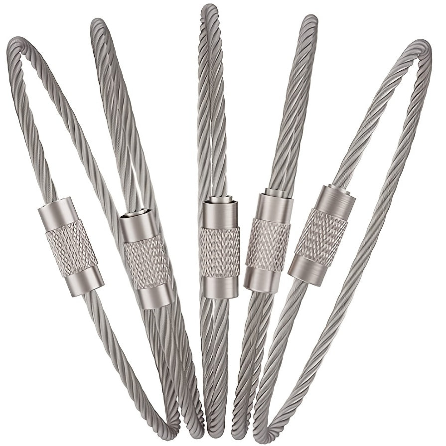Stainless Steel Wire Keychain Ring 1.5mm x 5.91in